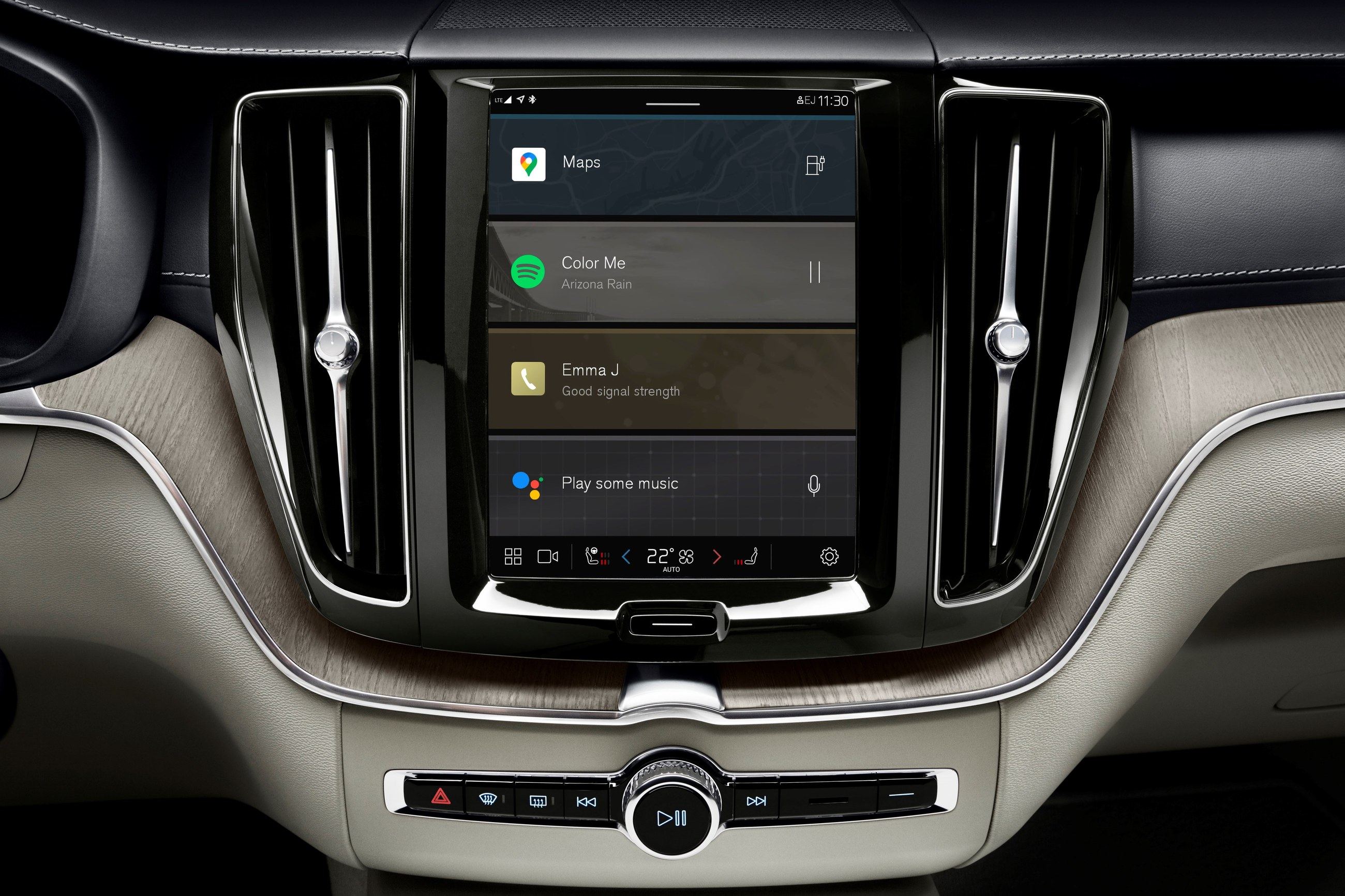 Das Infotainment-System mit Google built-in in einem Volvo
